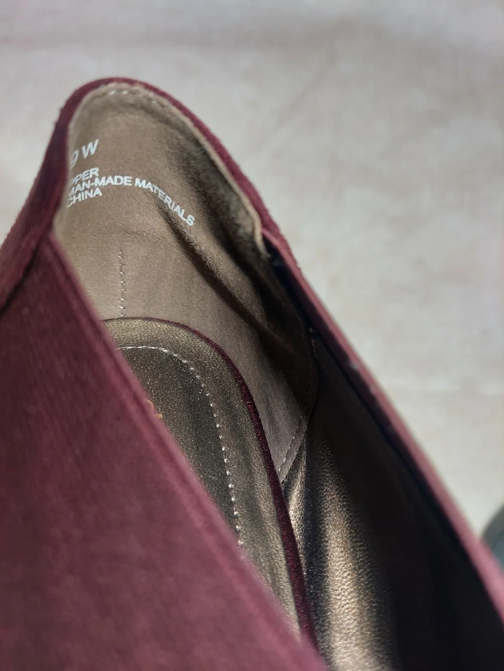 Cloudwalkers by Avenue Karina Burgundy Suede-Look Elastic X-Strap Heels 9W